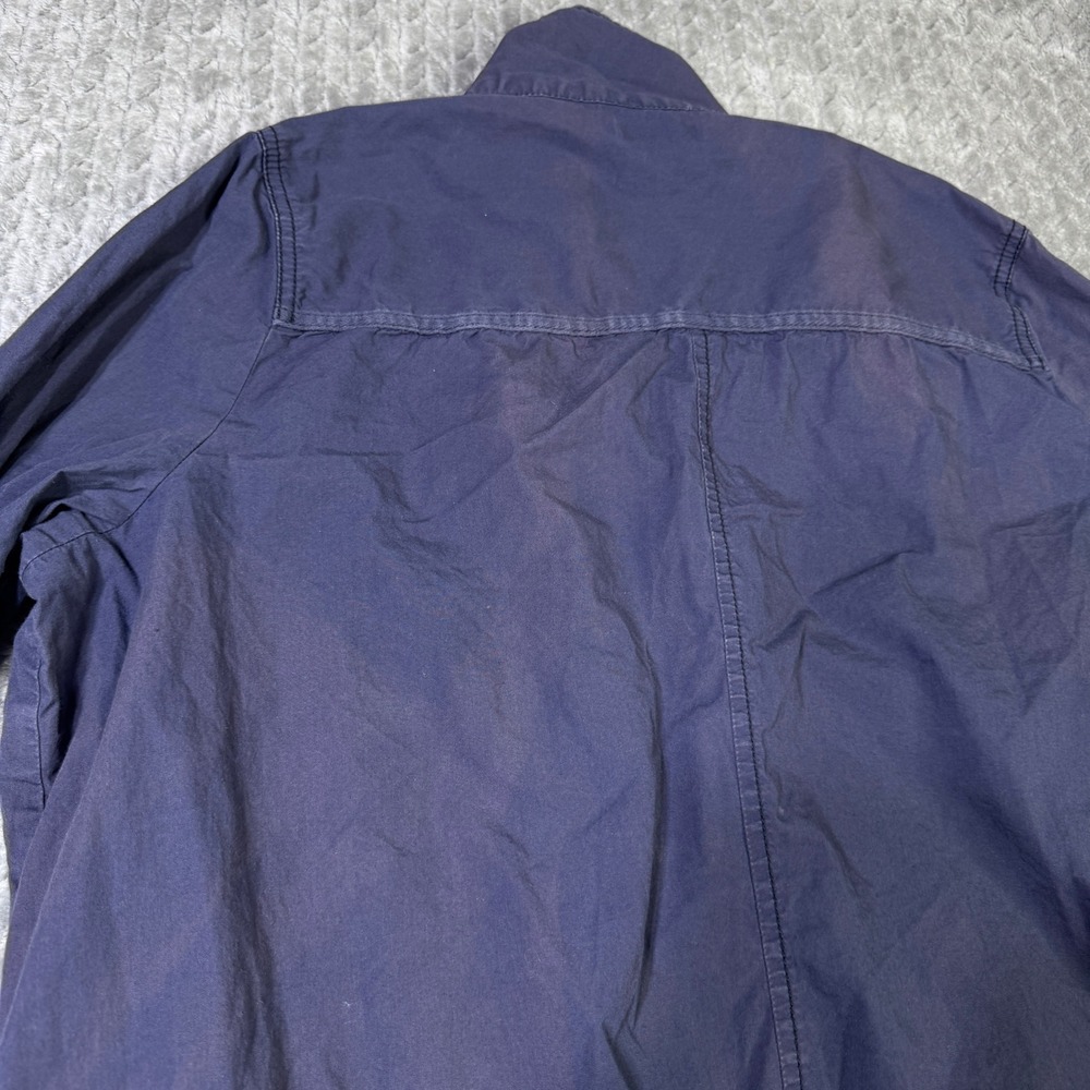 Maurices Navy Blue Utility Jacket Button Front Roll Tab Sleeve Distressed - Picture 7 of 11